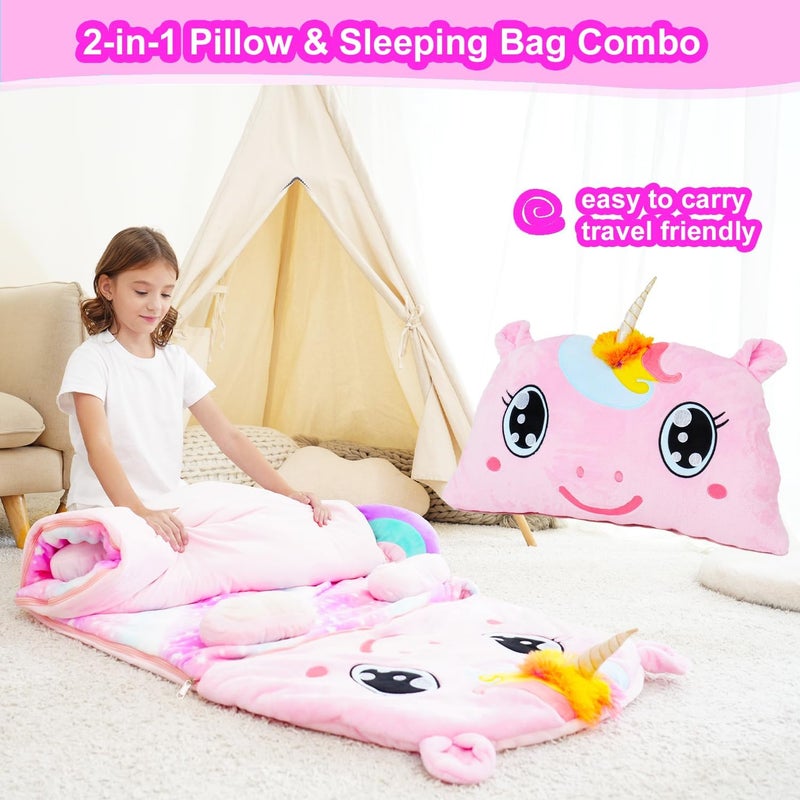 Micling Kid Sleeping Bag with Pillow - Larger Nap Mat - Plush Slumber Bag for Boys Girls Daycare Preschool Kindergarten Birthday Gift Travel Sleepover Ages 3-12 Years - Image 4